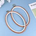 thumbnail image 3 of 3pcs 18x25CM Imitated Wooden Embroidery Circle Frame Elliptical Cross Stitch DIY Craft Circle Sewing Manual Tool, 3 of 4