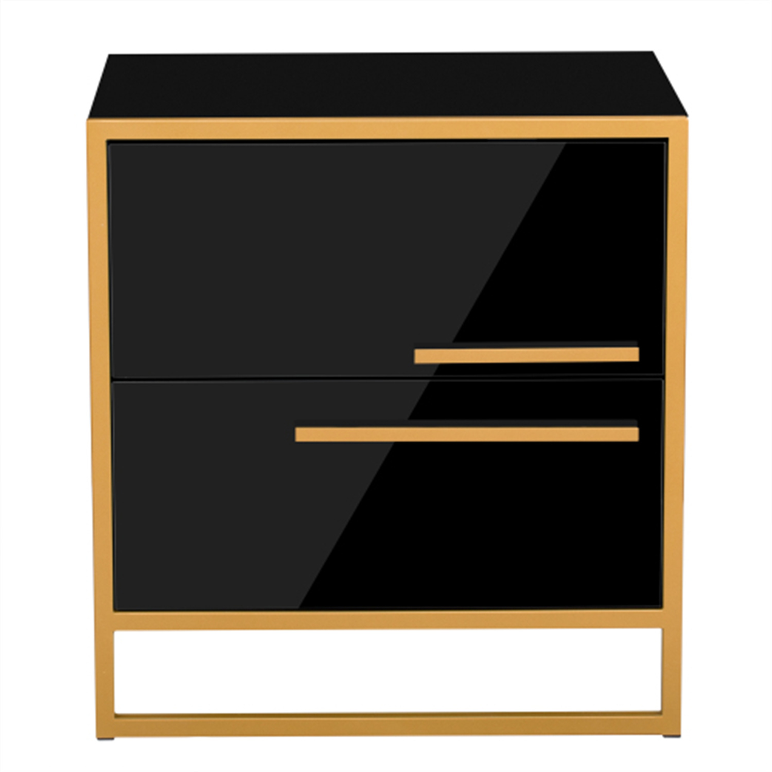Nightstand with 2 Drawers ，Storage Bedside Table BlackX
