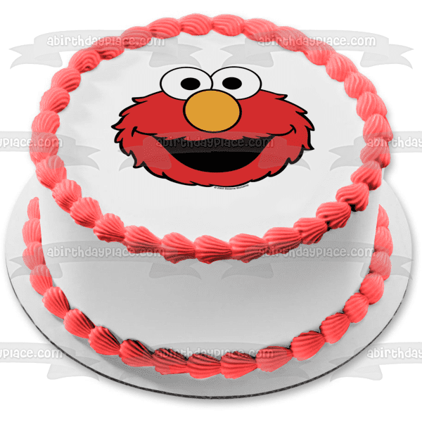 Sesame Street Elmo Face Edible Cake Topper Image ABPID53712