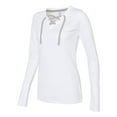 thumbnail image 2 of LAT - Women's Fine Jersey Lace-Up Long Sleeve T-Shirt - 3538, 2 of 5