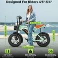 thumbnail image 6 of Tamobyke 16" Fat Tire Electric Bike for Teens,1000W 30mph Moutain Ebike,48V 15.6Ah Battery,Full Suspension,UL2849, 6 of 9