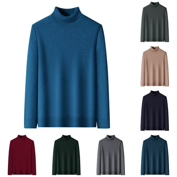 Miluxas Men's Mock Turtleneck Ribbed Knit Pullover Sweater Casual Lightweight Slim fit Dress Sweater Red