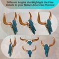 thumbnail image 4 of Tribal Southwest Turquoise Bull Steer Head Skull Wall Hanging Sculpture Decor, 4 of 8