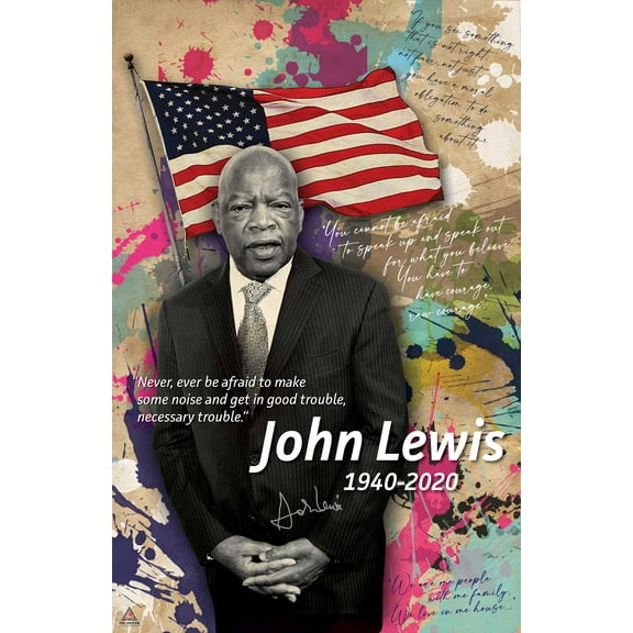 John Lewis Poster Good Trouble Quote Black History Wall Art Print (11"x17")