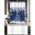 thumbnail image 6 of No Hook Navy Blue Christmas Shower Curtain with Snap in Liner Set, Snow Xmas Tree Balls Botanical Waterproof Fabric Bathroom Curtains with See Through Top Window, Hotel Style Small 36 x 72 Inch, 6 of 7