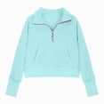 thumbnail image 5 of TOWED22 Girls Half Zip Sweatshirt Solid Fleece Quarter Zip Pullover Hoodis Fall Clothes for Teen Girls Thumb Hole,2-3 Y, 5 of 7