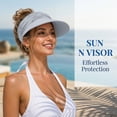 thumbnail image 4 of Gsakboxl Women UPF50+ Foldable Ponytail Sun Visor Cap, Ice Feel Lightweight Large Brim Empty Top Sports Hat for Outdoor Workout Hiking Baseball Cap Light Ashy One Size, 4 of 6