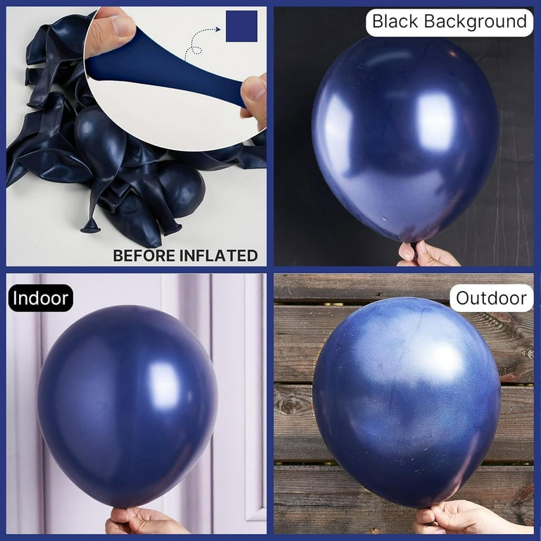Navy Blue Balloons 50 pcs 12 Inch Pearl Dark Blue Latex Helium