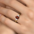 thumbnail image 4 of Gem Stone King 2.00 Ct Oval Red Garnet White Created Sapphire 18K Yellow Gold Plated Silver Ring, 4 of 6