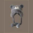 thumbnail image 2 of iHPH7 Bear Hat Trapper Hat Winter Accessories for Women Winter Hats for Women Cold Weather Fluffy Snow Hat Ear Warmers Warm Hats for Women Gray One Size, 2 of 3