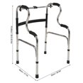 thumbnail image 4 of Marchette pour Personnes Âgées 6 Hauteurs Réglables 4 Pieds en Acier Inoxydable Pliable avec Roues Double Pliage, 4 of 5
