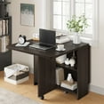 thumbnail image 2 of Foldable Drop-Leaf Dining Table for 4 with Storage Shelves & 6-Wheel Mobility, Space Saving Kitchen Table for Small Spaces,Compact Kitchens, 2 of 9