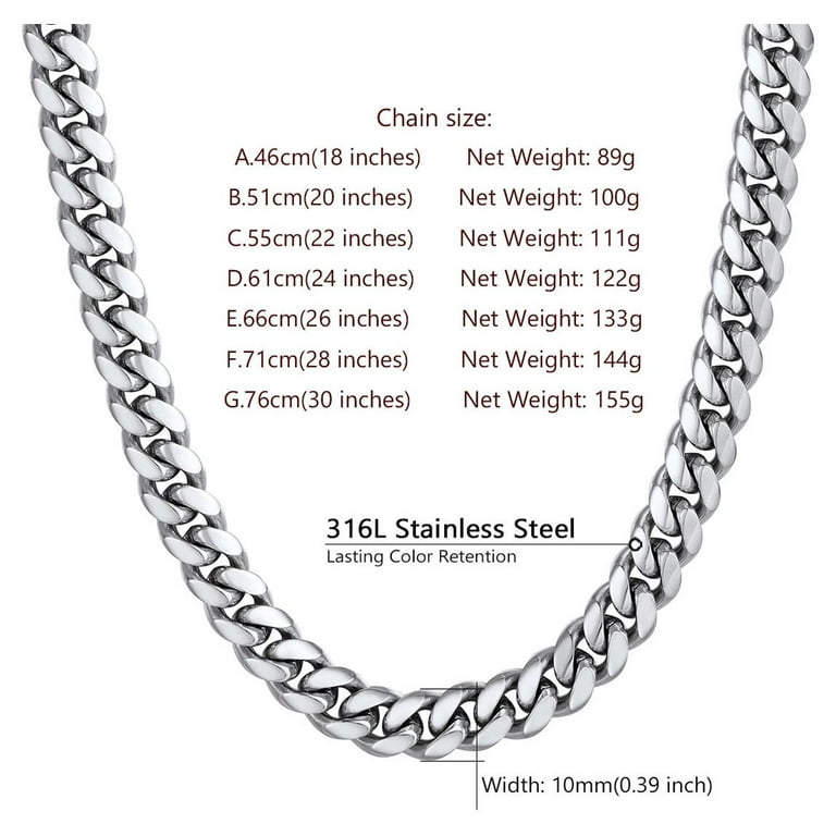 ChainsProMax Mens Stainless Steel Necklace 3mm 20 inch Cuban Link Chain  Mens Neck Chain 