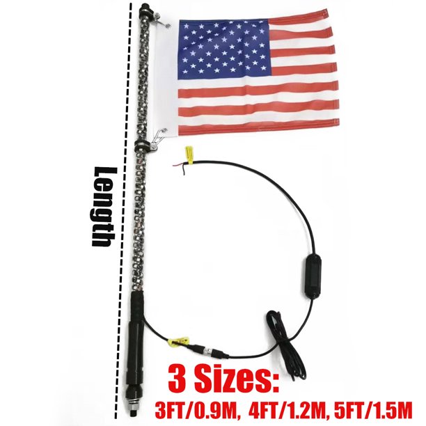 3/5FT RGB Antenna Flag Light LED Light Flag Whip 400 Color Combination