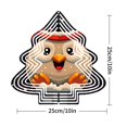 thumbnail image 3 of Metal Hanging Christmas Tree-Shaped Wind Decorations - Festive Garden Spinners with Cheerful Bird Design & Snowflake Accents, 3 of 7