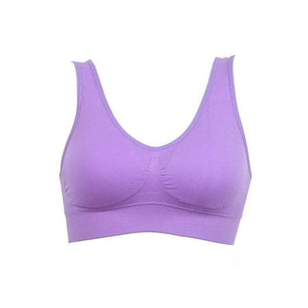Topumt Women Racerback Sports Bra Yoga Running Padded Stretch Bra Seamless Tank Top Fitness Vest