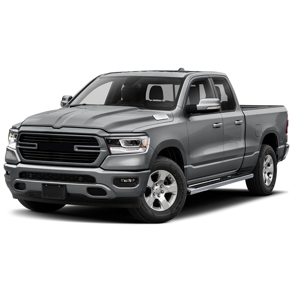 Ikon Motorsports Running Boards Compatible With 2019-2025 Ram 1500 Quad OE Chrome 4.5in Side Step Nerf Bars
