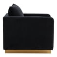 thumbnail image 4 of LeisureMod Nervo Velvet Accent Arm Chair With Gold Base In Midnight Black, 4 of 7