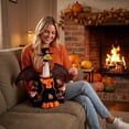thumbnail image 4 of Halloween Holiday Outdoor Decor, Halloween Porch Goose Outfit, Bat Wing Witch for 23 Inch Porch Goose, Pumpkin and Skeleton Embroidered Porch Goose Clothes, Complete 3-Piece Set, 4 of 6