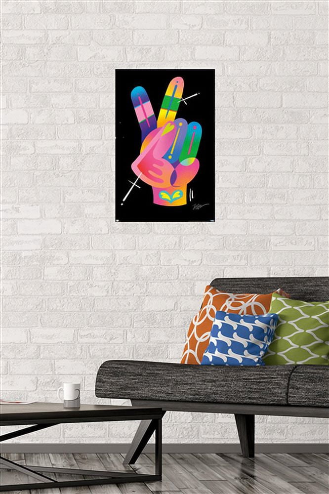 Jason Naylor - Peace Sign Hand Wall Poster, 14.725" x 22.375"