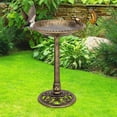 thumbnail image 2 of 28 Inch Height Pedestal Bird Bath, Vintage Standing Birds Feeder w/Antique Flower & Bird Decoration, Lightweight, Birds Baths for Outdoors Garden Yard Patio Decor (Copper), 2 of 9