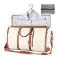 thumbnail image 1 of Bolsa de viaje plegable para mujer y niña, bolso de viaje para ropa, impermeable, de cuero Pu, color morado y rosa, con bolsa para zapatos, 1 of 5