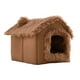 thumbnail image 3 of Casa tipo caseta para perros Yinane suave con forma de cueva cálida con cojín para el invierno Marrón M, 3 of 8