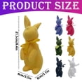 thumbnail image 3 of Easter Flocked Bunny Goth Figurine with Bow Tie 8.4" Easterween Rabbit Tabletop Decorations for Easter Centerpieces Easterween Ornament Spring Home Party Mantel Decor, 3 of 6
