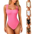 thumbnail image 3 of Feimerou Women One Piece Swimsuits Ribbed Sameless Slimming Bathing Suits Square Neck High Waisted Modest Swimwear Swimsuit Valentines Day Gifts, 3 of 3