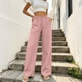 thumbnail image 3 of Guluxicc Dressy Pants for Women Button Front Long Straight Leg Business Casual Trousers for Golf Fall Winter, 3 of 5