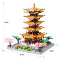 thumbnail image 2 of MACTANO Architecture Mini Building Block Set The Yellow Crane Tower Plastic Kit Toy for Kid 2200PCS, 2 of 7