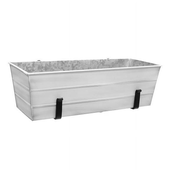 Achla C-20W-RM Flower Box with Clamp-On Brackets, White - Medium