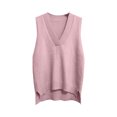 thumbnail image 3 of Ihhxva Knit Puffer Vest for Women V-Neck Sleeveless Sweater Solid Casual Layering Piece Office Everyday Wear, 3 of 6