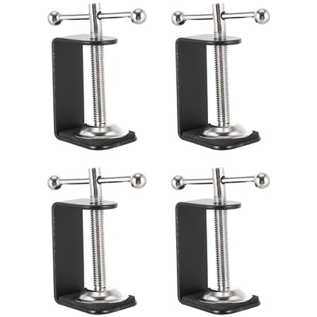 Tineasur 4Pcs Universal Desk Mount Clamps Metal Base Plastic Stainless Steel for Home