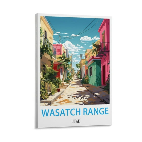 UENPHN wasatch range utah vintage travel posters 08X12inch(20X30cm) Frame