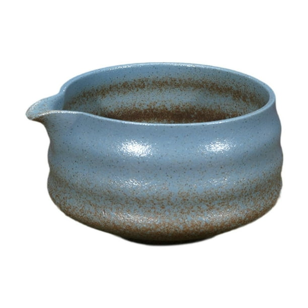 Cuenco de cerámica para matcha de 500 ml, cuenco tradicional japonés para matcha, ideal para bebidas y amigos. azul