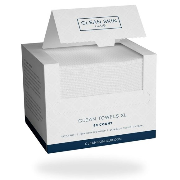 LNGOOR Clean Towels Biobased Face Towel Disposable Face Towelette Makeup Remover Dry Wipes Ultra Soft 50 Ct 1 Pack
