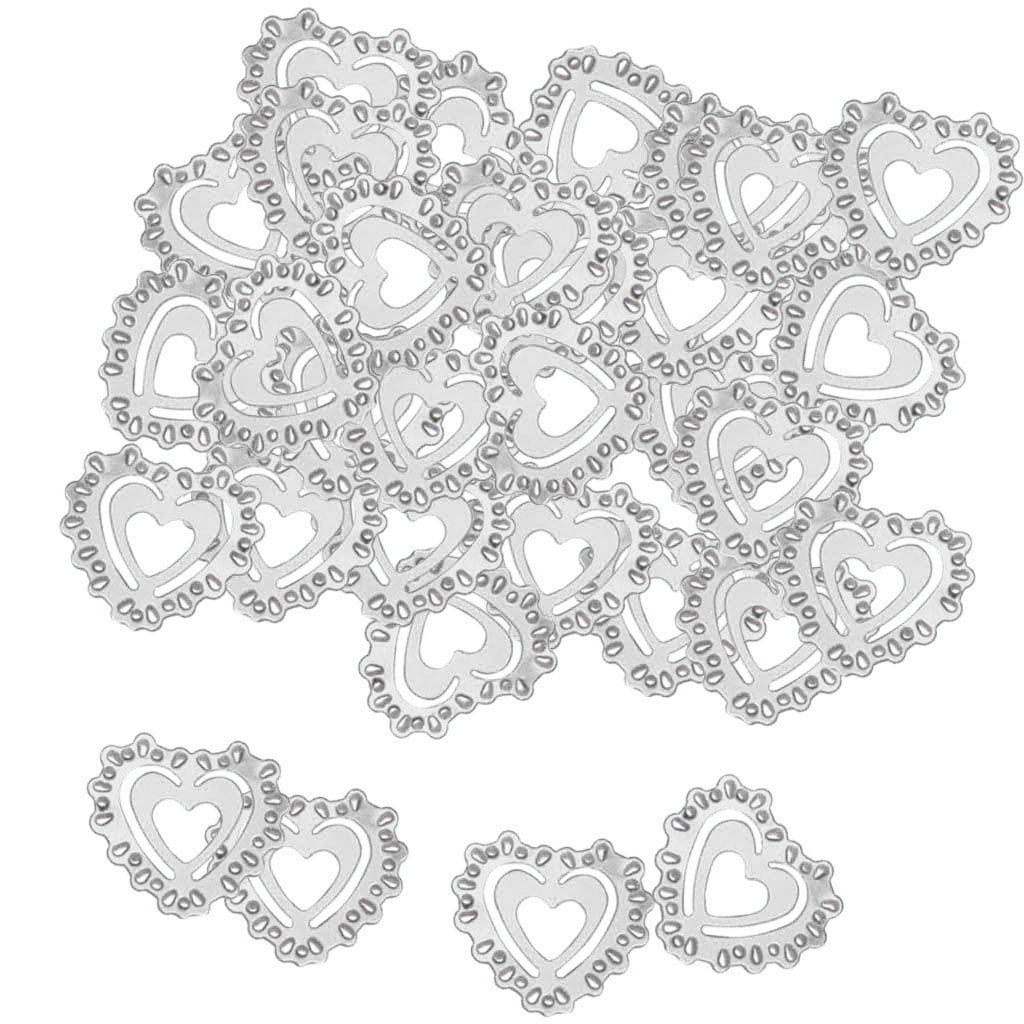 2000 Silver & Grey Tissue Hearts/Wedding/Celebration/Party Confetti Decoration 