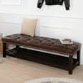 thumbnail image 3 of 60" Tufted Bench with Solid Support / Soft Seating for Bedroom and Living Room, 3 of 6