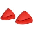 thumbnail image 1 of Potholders Silicone Pot Holder Stove Mini Mitt Cooking Pinch Grips Kitchen Heat Resistant Solution - 2 Pieces (Red), 1 of 4
