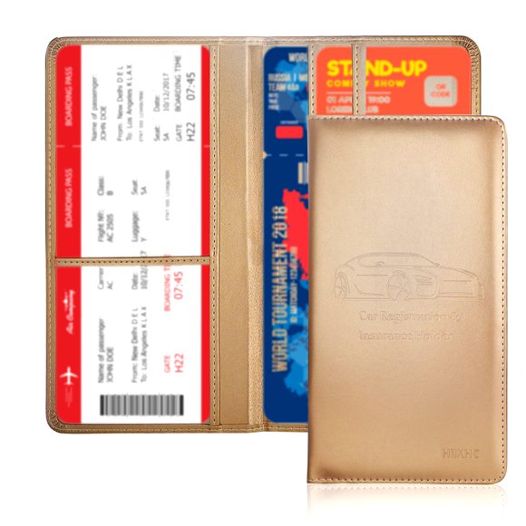 Portatarjetas De Registro Y Seguro De Automóvil - Guantera De Cuero Para Vehículos Documentos De Automóvil Trámites Estuche Tipo Billetera Organizador Para Identificación Licencia De Conducir Tarjetas