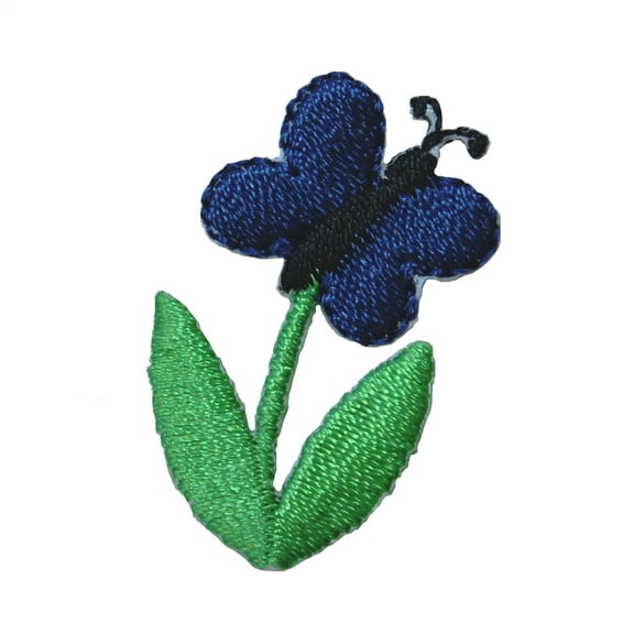 ID 1607D Butterfly On Flower Patch Garden Insect Bug Embroidered IronOn Applique