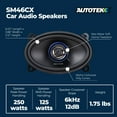 thumbnail image 4 of Autotek Street Machine 200W 4x6 Inch 2-Way Car Audio Coaxial Speakers, 2 Pack, 4 of 9
