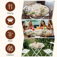 thumbnail image 7 of Spring Easter Round Tablecloth, Fitted Table Cover with Elastic for 55"-60" Round Tables, Country Bunny Chick Floral Butterflies Burlap Table Cloth Outdoor Indoor Dinning Party Waterproof Tablecloths, 7 of 7
