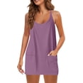 thumbnail image 2 of Women Tennis Dress Built in Shorts Adjustable Straps Hot Shot Mini Dress Athletic Workout Golf Dresses with Pockets, 2 of 6
