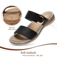 thumbnail image 6 of Littleplum Womens Arch Support Sandals Wide Width Fit Adjustable Strap Slide Platform Casual Summer Beach Shoes, Black, Size 6.5, 6 of 11