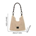thumbnail image 3 of Woven Openwork Knitted Beach Handbag Sports Bag with Adjustable Shoulder and Underarm Strap for Large Item Carrying, 3 of 6