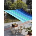 thumbnail image 3 of Sun Shade Sail 12x16Ft Blue Gradient Stripes Texture Uv Block Sunshade Canopy Outdoor Shade Cover Rectangle Shade Cloth For Patio Garden Yard Deck Pergola, 3 of 6