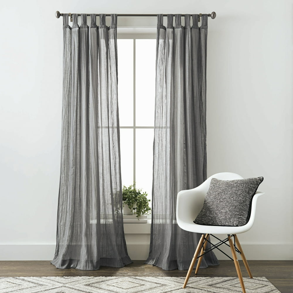 Better Homes & Gardens Arusha Solid Sheer Tab Top Single Curtain Panel