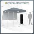 thumbnail image 3 of Costway 10 X 10FT Pop up Canopy Tent with 1 Sidewall, Portable Backpack, 4 Stakes Slant Leg Gray, 3 of 10